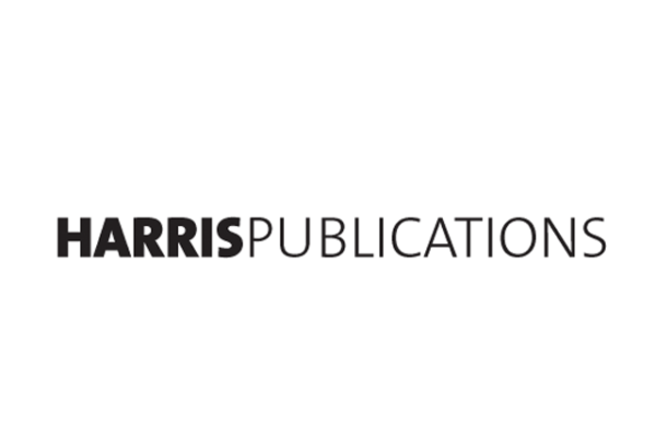 A black and white image of the harris publication logo.