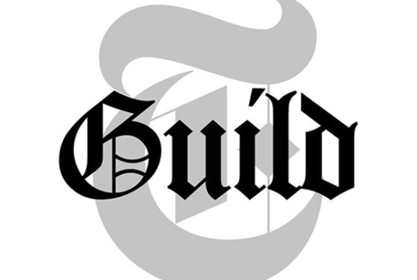 A black and white image of the guild logo.